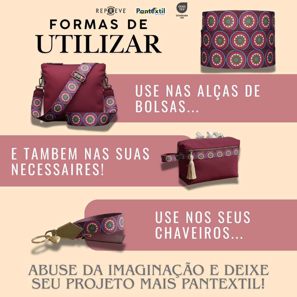 ALÇA ESTAMPA MANDALA VINHO - Image 3