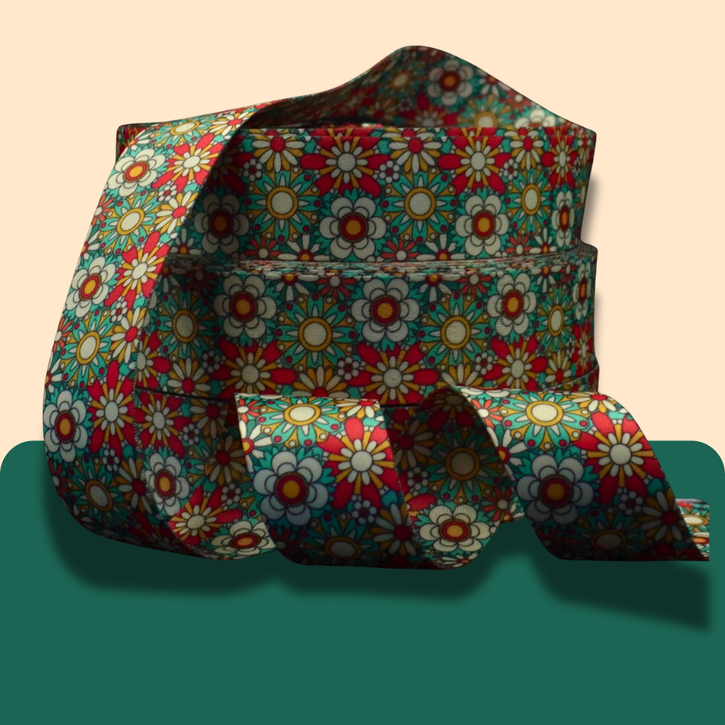 ALÇA ACETINADA SUBLIMADA ESTAMPADA MARGARIDA - Imagem 2