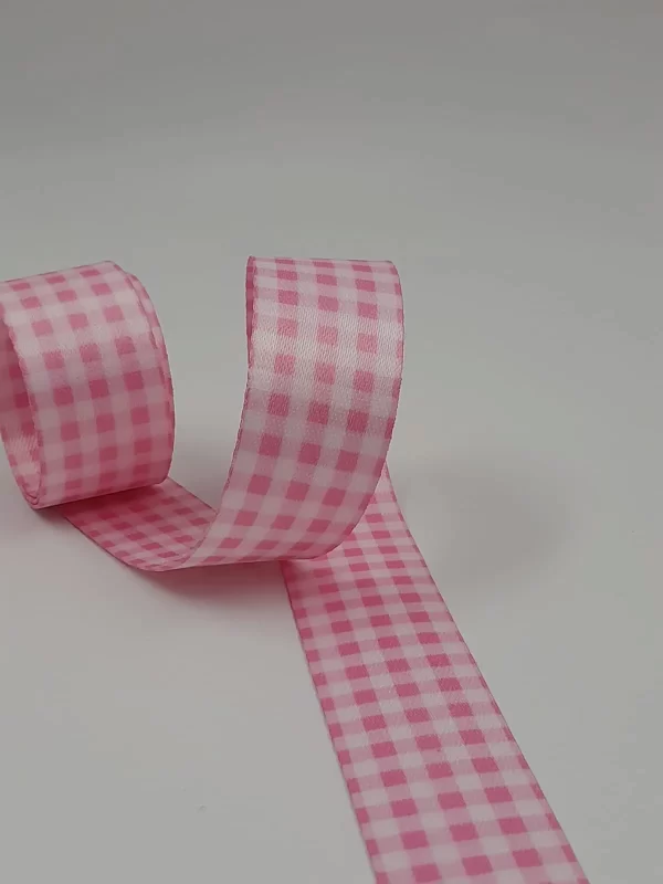 ALÇA ESTAMPADA XADREZ ROSA BEBE