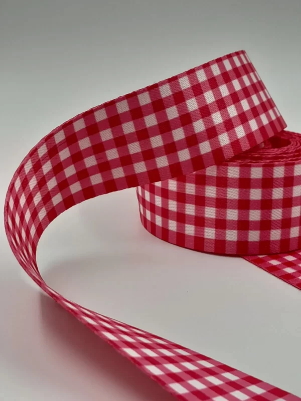 ALÇA ESTAMPADA XADREZ ROSA