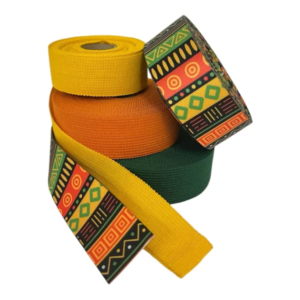 Alça Estampada Tribal Ganes (6 METROS) + Viés Boneon (8 METROS)